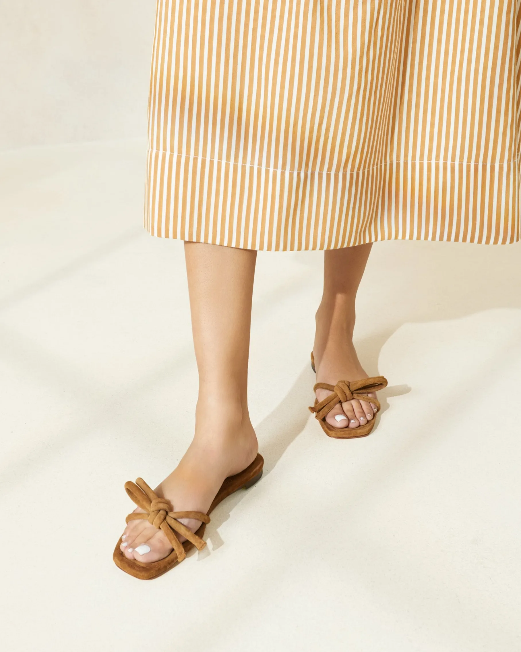 Hadley Blue Leather Bow Sandal