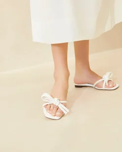 Hadley White Bow Sandal
