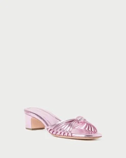 Hazel Gold Leather Knot Mule