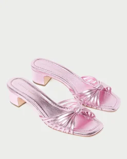 Hazel Gold Leather Knot Mule