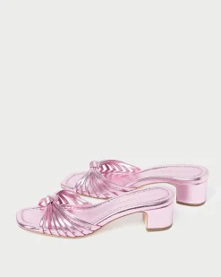 Hazel Gold Leather Knot Mule