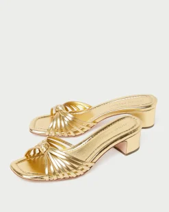 Hazel Pink Leather Knot Mule