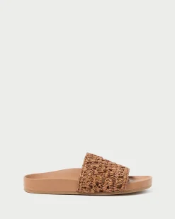 Henri Brown Crochet Leather Sandal