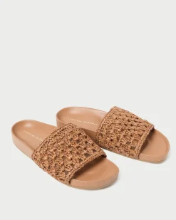Henri Brown Crochet Leather Sandal