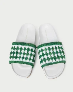 Henri Brown Crochet Leather Sandal