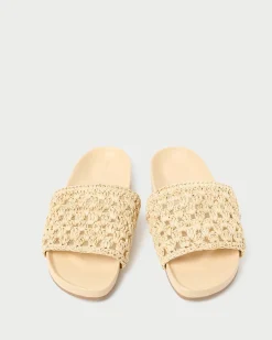 Henri Green/White Crochet Raffia Sandal