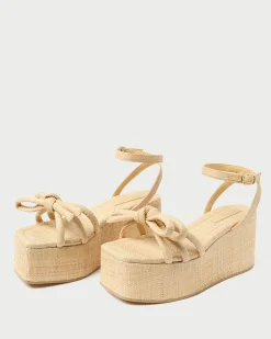 Hudson Natural Raffia Platform Sandal