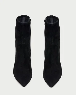 Isla Black Suede Slim Ankle Bootie