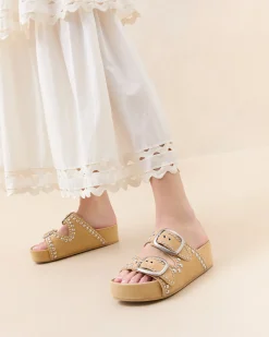 Jack Espresso Leather Studded Sandal