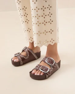 Jack Saffron Suede Studded Sandal