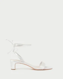 Jackie Champagne Mid Heel Sandal