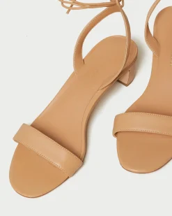 Jackie Champagne Mid Heel Sandal