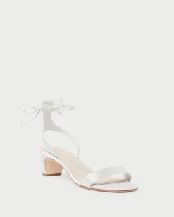 Jackie Cream Mid-Heel Sandal