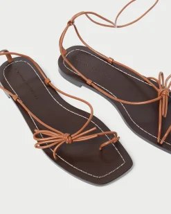 Jude Timber Leather Flat Sandal
