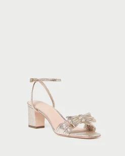 Kimora Champagne Pleated Bow Heel