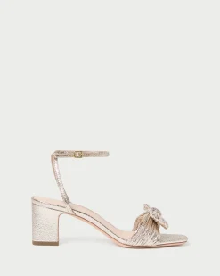 Kimora Champagne Pleated Bow Heel