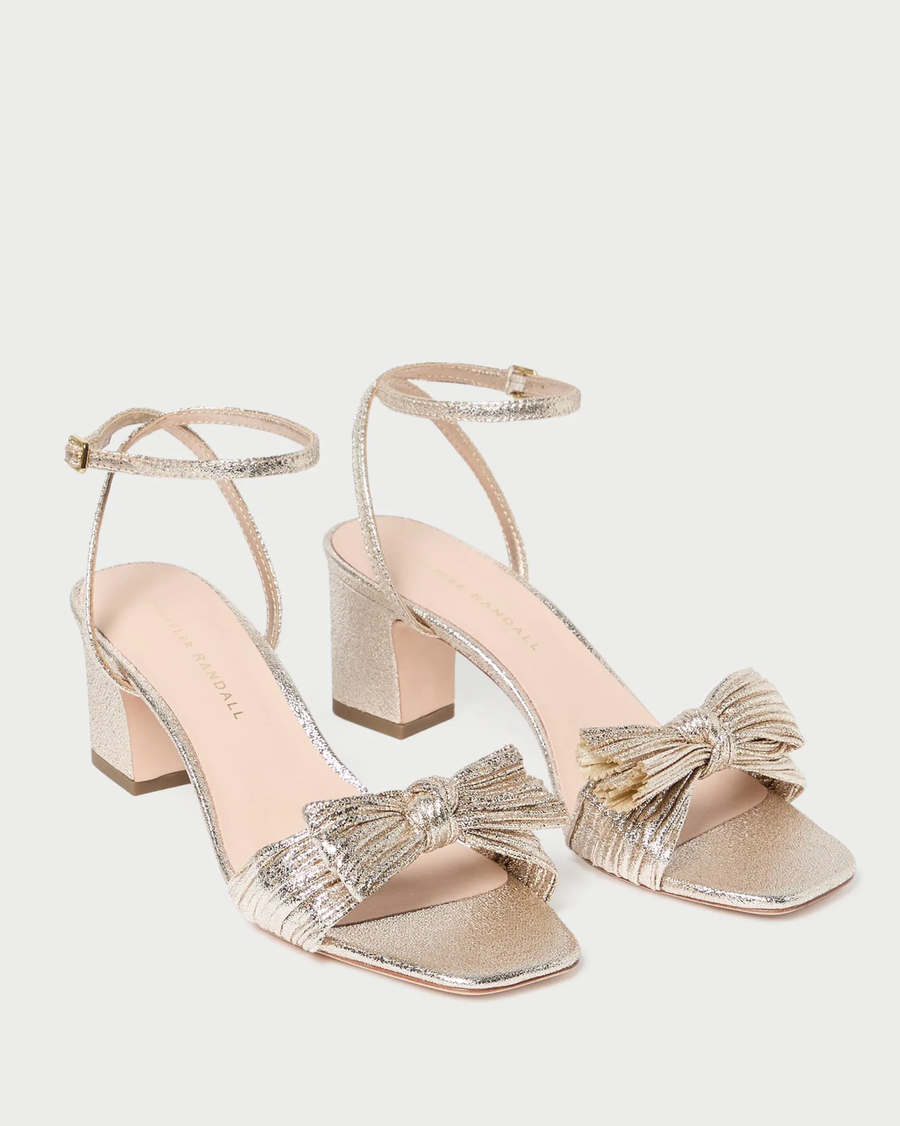 Kimora Champagne Pleated Bow Heel