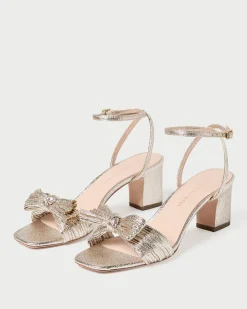 Kimora Champagne Pleated Bow Heel