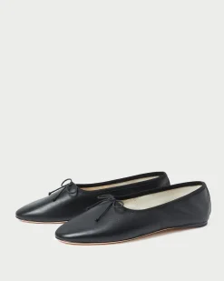 Landon Black Leather Ballet Flat