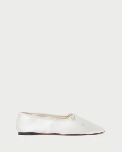 Landon Cream Satin Ballet Flat