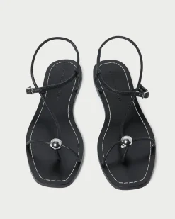 Lara Black Leather Sandal