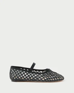 Leonie Black Crochet Ballet Flat