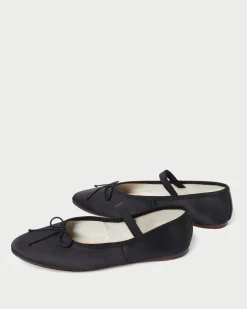 Leonie Black Leather Ballet Flat