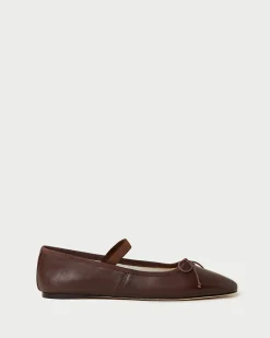 Leonie Chocolate Leather Ballet Flat