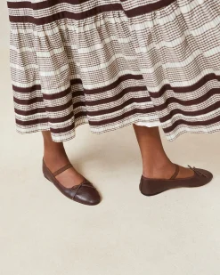 Leonie Chocolate Leather Ballet Flat