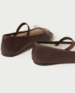 Leonie Chocolate Satin Ballet Flat