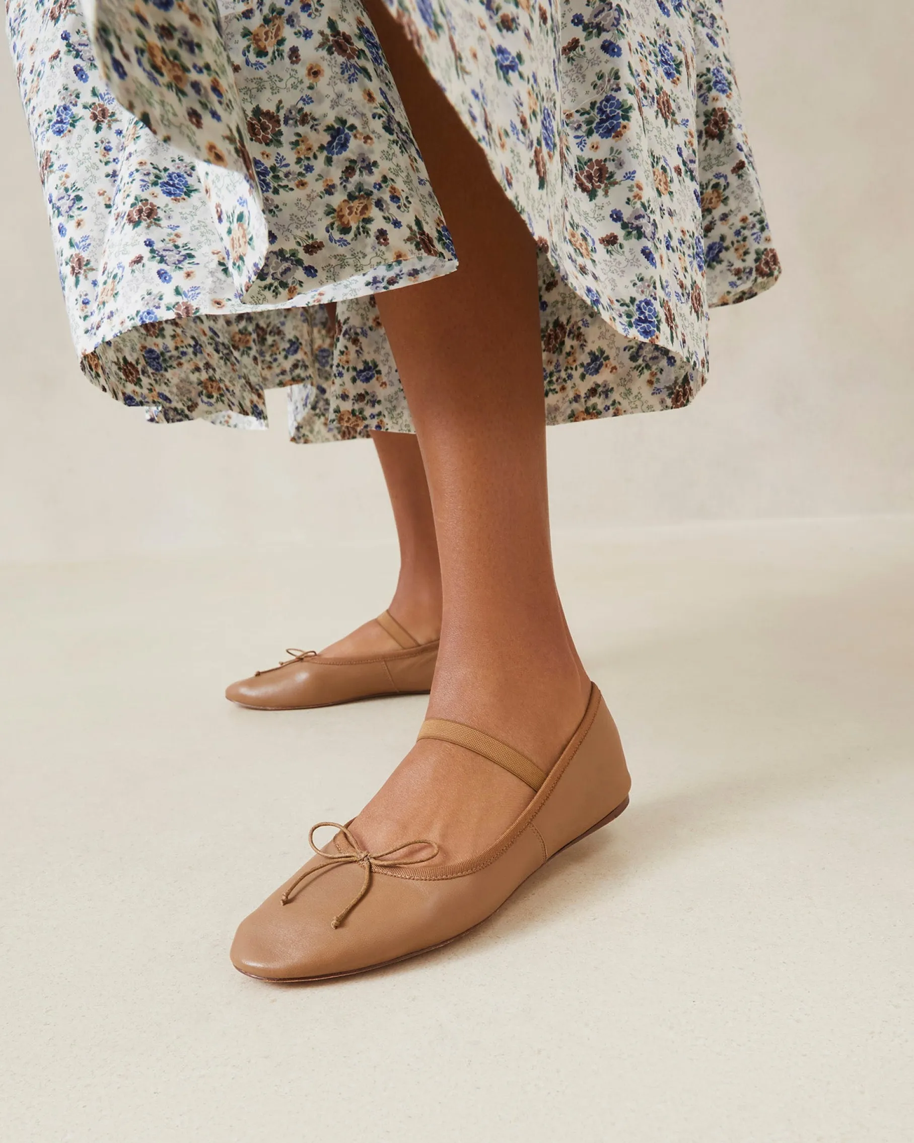 Leonie Chocolate Satin Ballet Flat