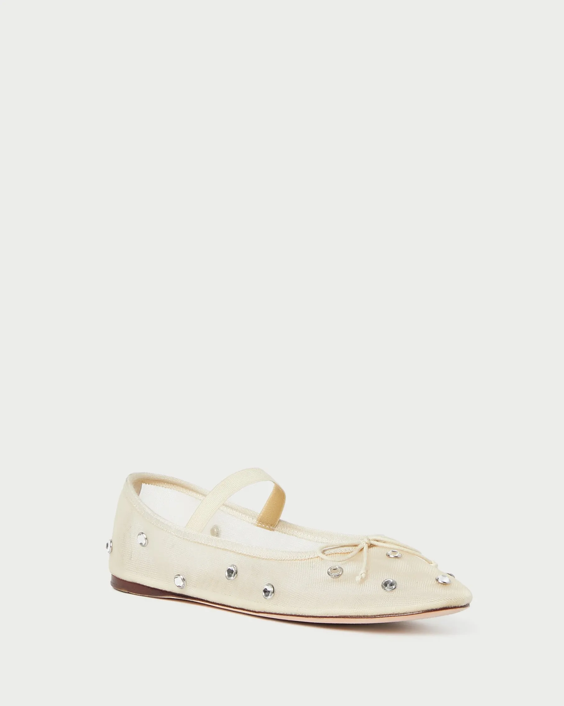 Leonie Cream/Crystal Ballet Flat