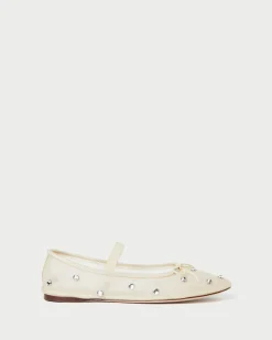 Leonie Cream/Crystal Ballet Flat