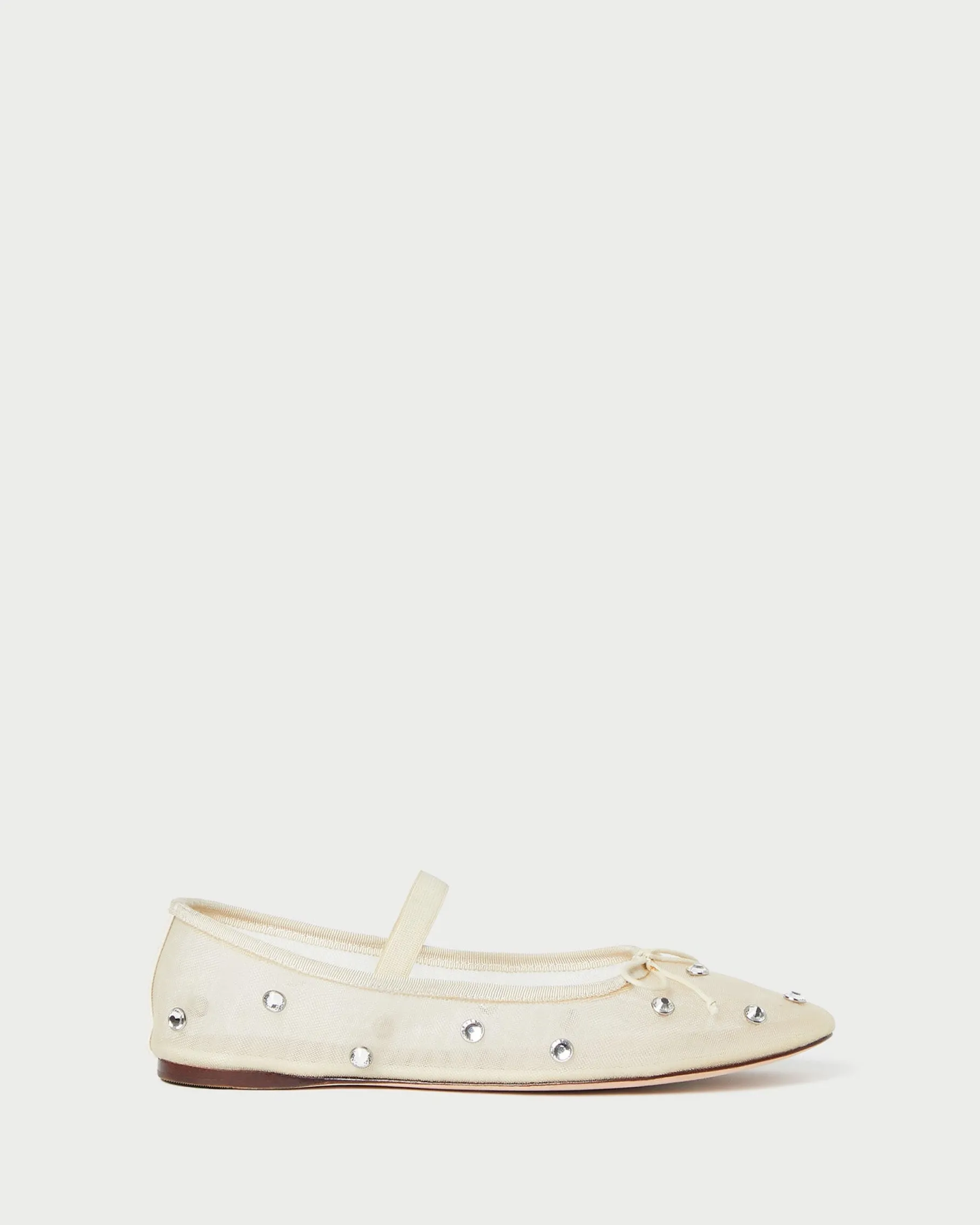 Leonie Cream/Crystal Ballet Flat