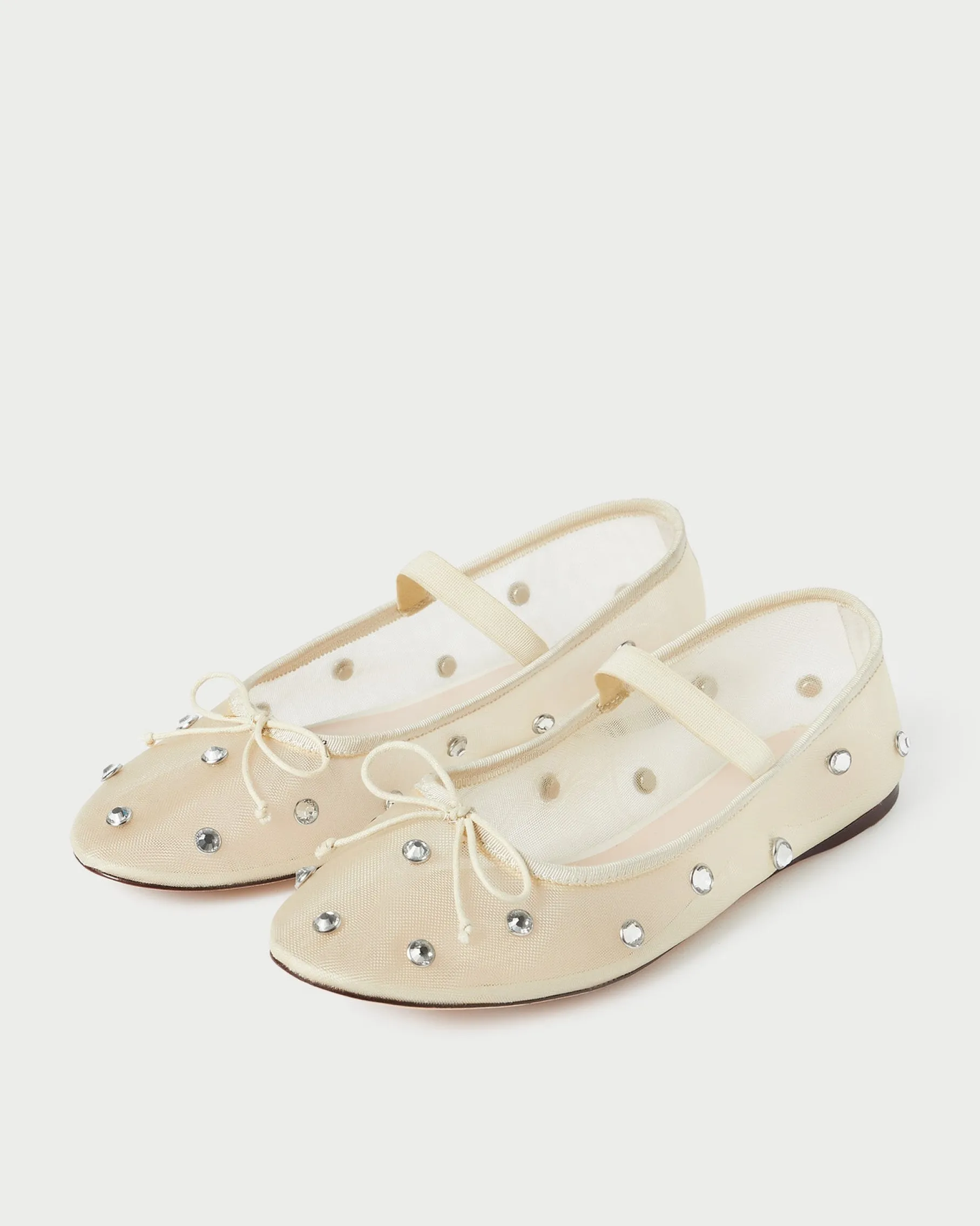 Leonie Cream/Crystal Ballet Flat