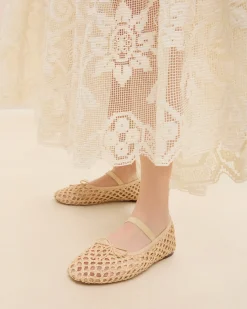 Leonie Natural Crochet Ballet Flat