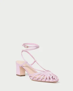 Livvy Gold Leather Heeled Sandal