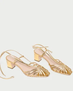 Livvy Pink Moiré Heeled Sandal