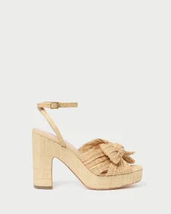 Lucia Natural Pleated Bow Platform