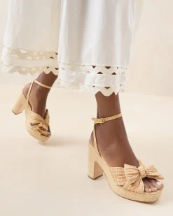 Lucia Natural Pleated Bow Platform