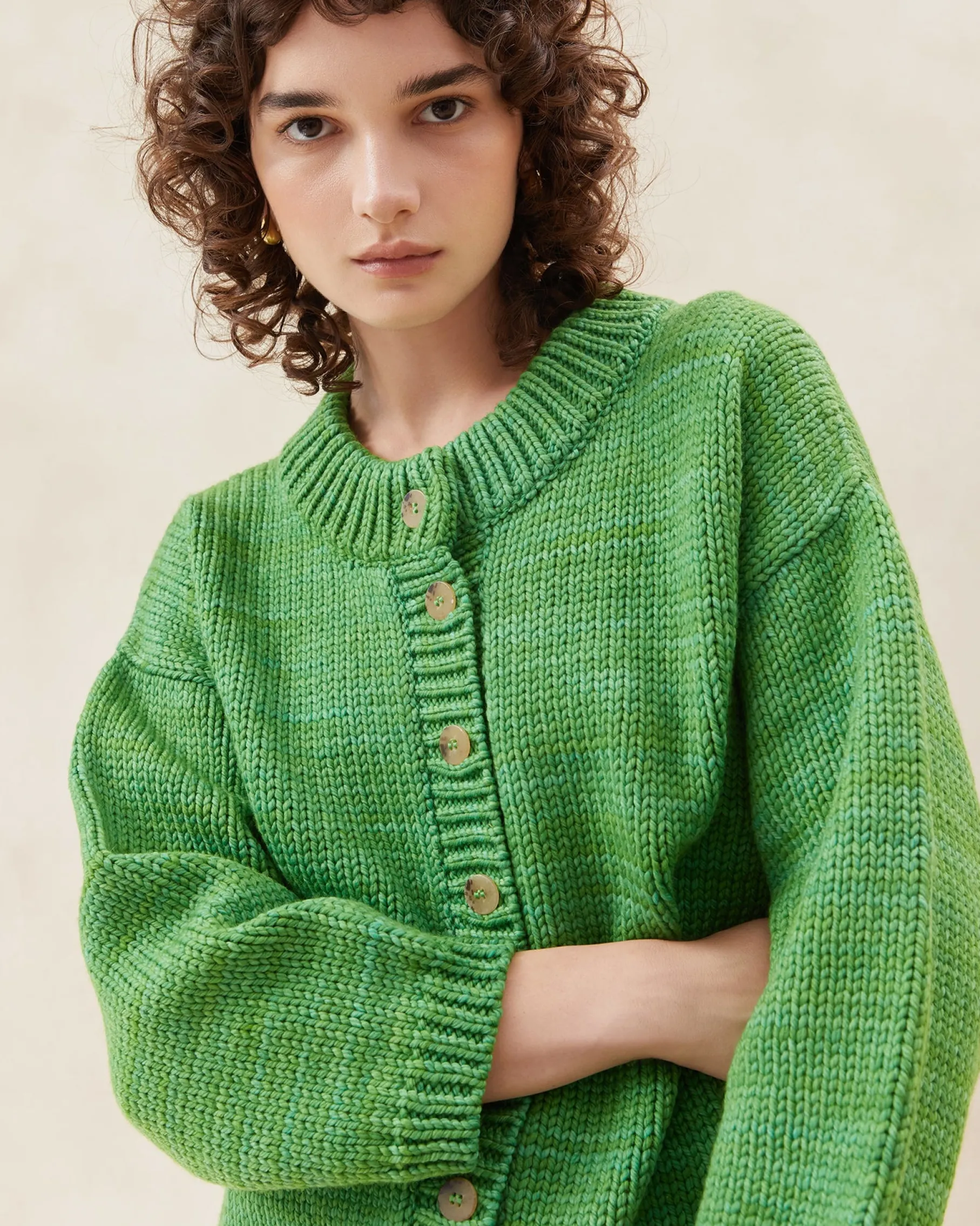 Maddie Sapphire Mock Neck Cardigan