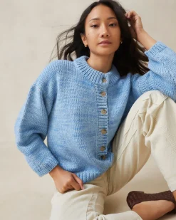 Maddie Sapphire Mock Neck Cardigan