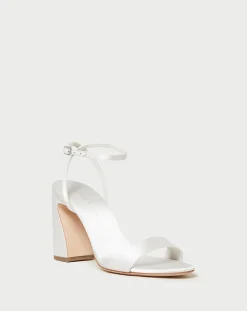 Malia Champagne Curved-Heel Sandal