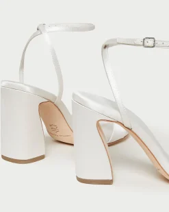 Malia Champagne Curved-Heel Sandal