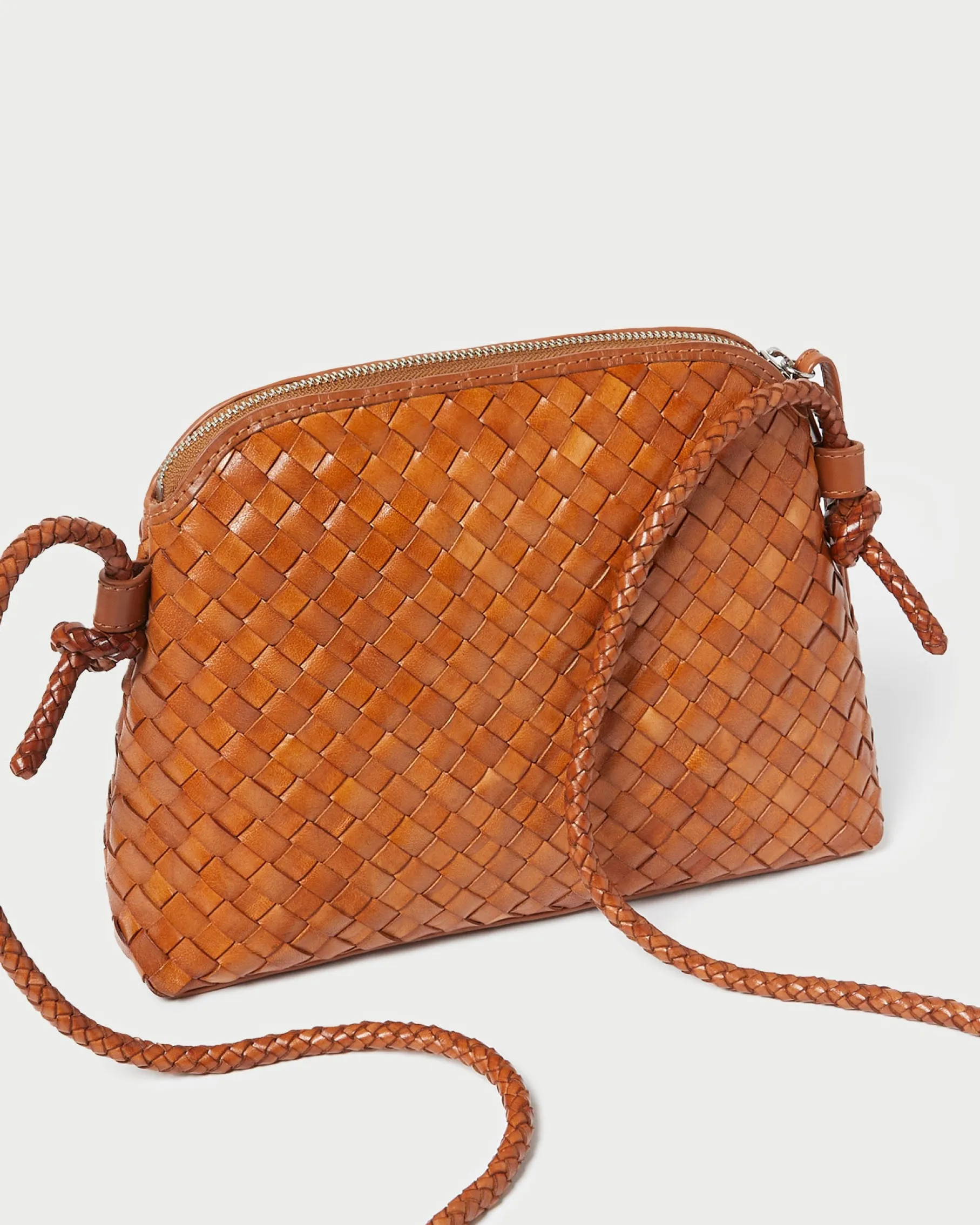 Mallory Timber Brown Woven Crossbody