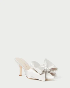 Margot Chocolate Moiré Bow Mule