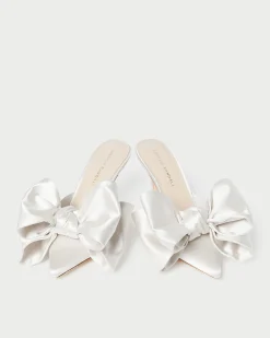 Margot Cream Satin Bow Mule