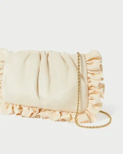 Mavis Natural Raffia Ruffle Clutch