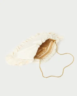 Mavis Natural Raffia Ruffle Clutch