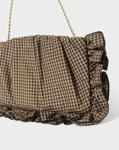 Mavis Natural Raffia Ruffle Clutch